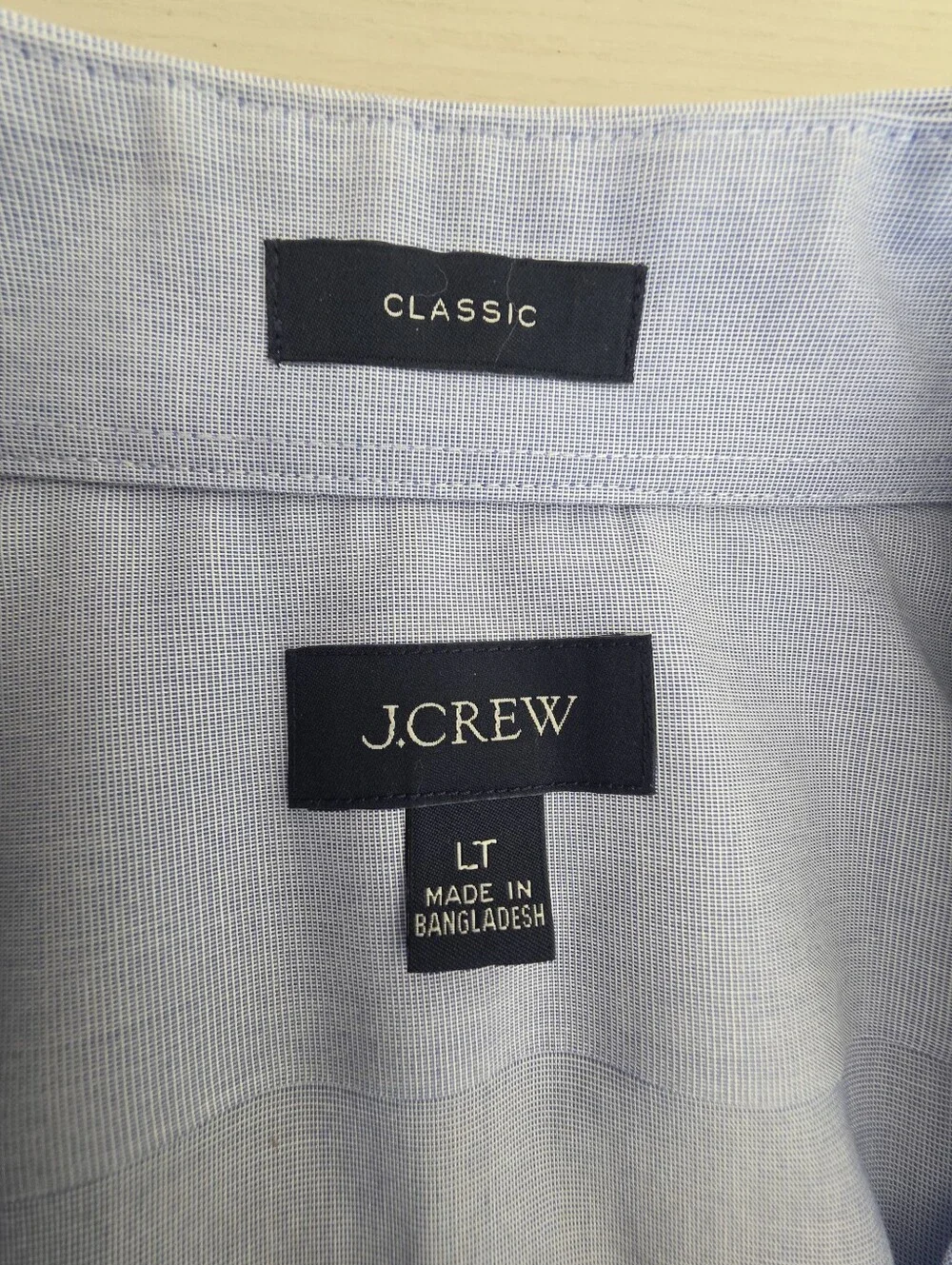 J CREW Men's Tall Bowery point-collar stretch cotton shirt in Blue Size LT $98